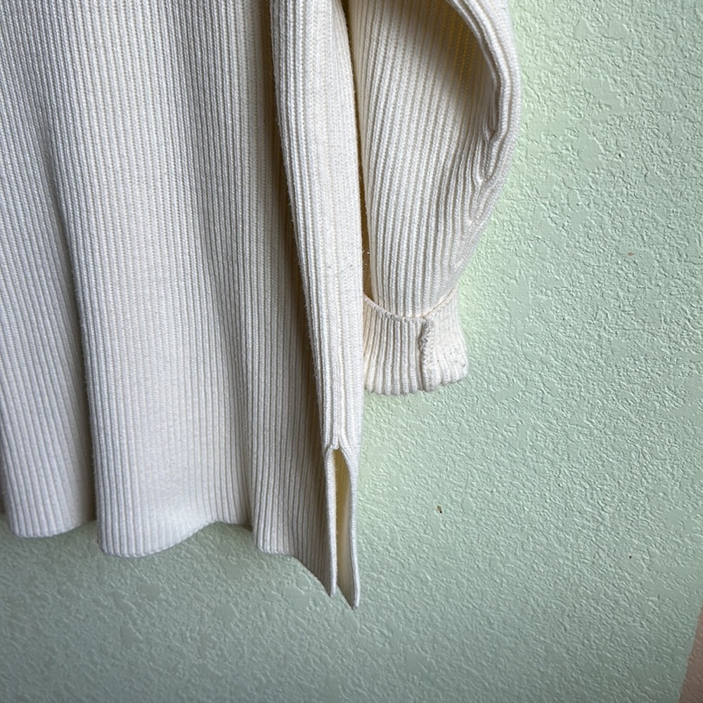 Classic Cream Button-Up Ribbed Cardigan - Picture 5 of 5